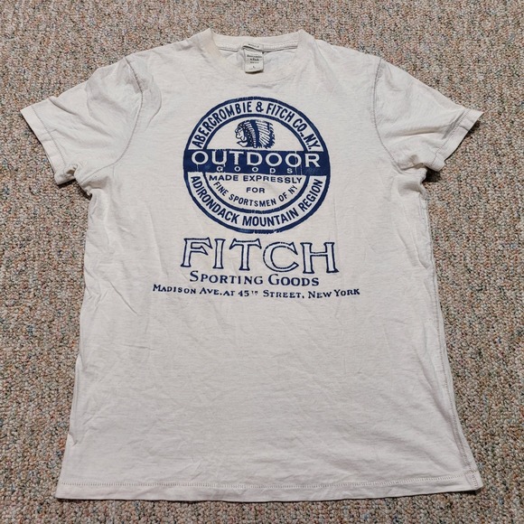 Abercrombie & Fitch Other - Abercrombie & Fitch Shirt Men Large White Muscle Native Chief Adirondack Outdoor